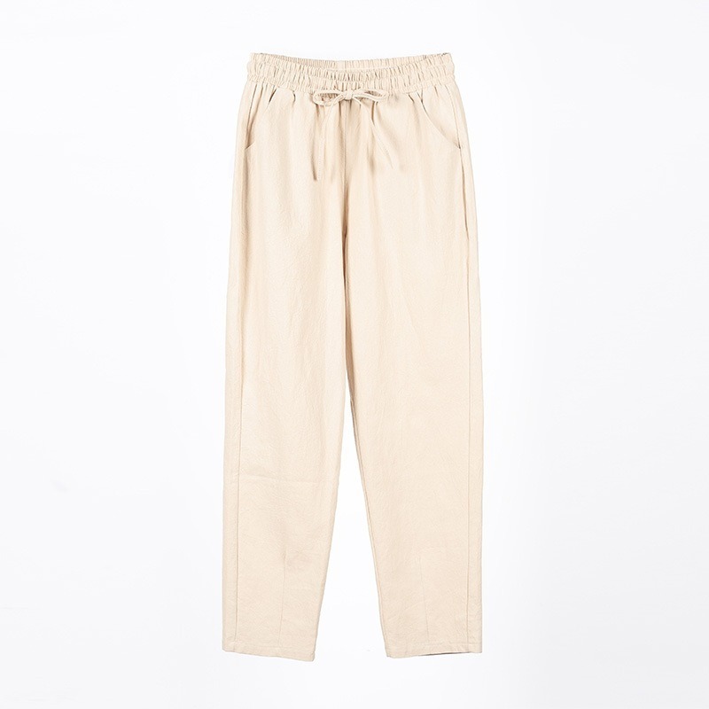 【JDUDS】棉麻九分褲秋季薄款直筒寬鬆褲休閒褲女水洗褲爆款哈倫褲小腳褲 顯瘦 學生 抽繩褲 大碼-規格圖9