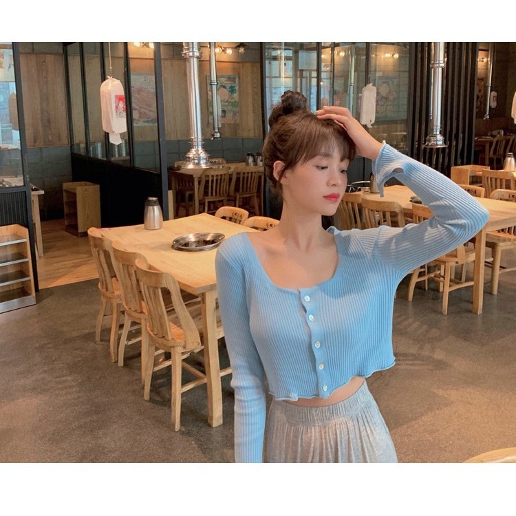 【JDUDS】長袖針織衫 夏季開叉袖口卷邊針織小開衫女輕薄空調防曬上衣 短款氣質開衫-細節圖3