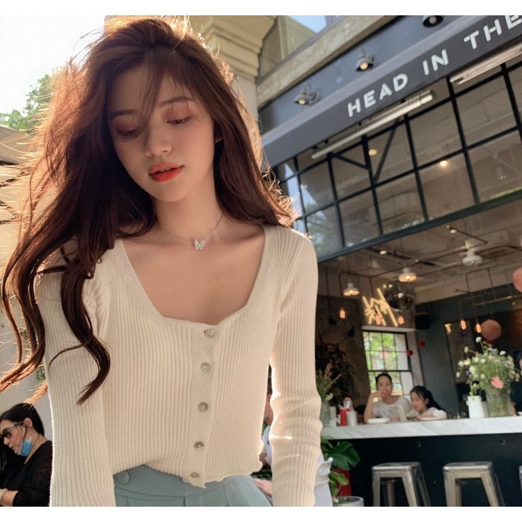 【JDUDS】長袖針織衫 夏季開叉袖口卷邊針織小開衫女輕薄空調防曬上衣 短款氣質開衫-細節圖5