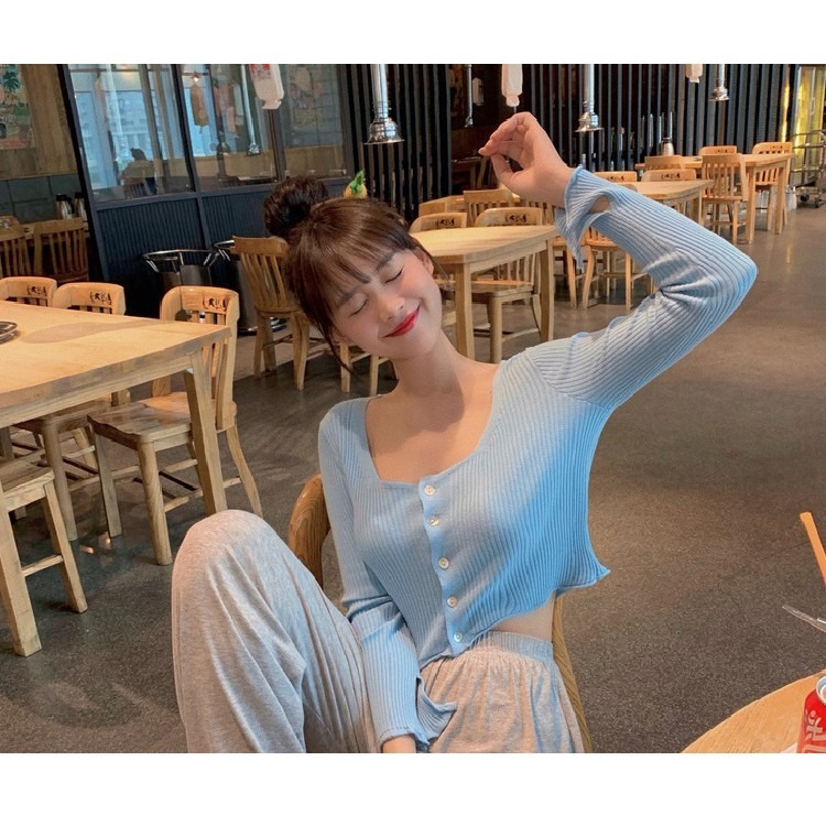 【JDUDS】長袖針織衫 夏季開叉袖口卷邊針織小開衫女輕薄空調防曬上衣 短款氣質開衫-細節圖7