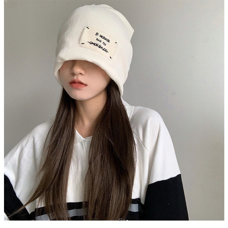 【JDUDS】休閒封頂立體肌理感紋路頭巾帽 手工扯邊小方塊堆堆套頭帽 網紅百搭包頭帽 奧代爾棉內襯-細節圖7