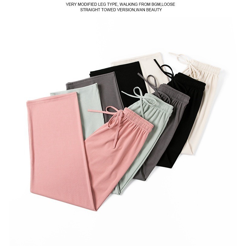 【JDUDS】新款冰絲闊腿褲女春夏高腰垂感寬鬆直筒休閒褲 日常穿搭 上班穿搭 女生長褲 寬褲 涼感 顯瘦 遮肉-細節圖6