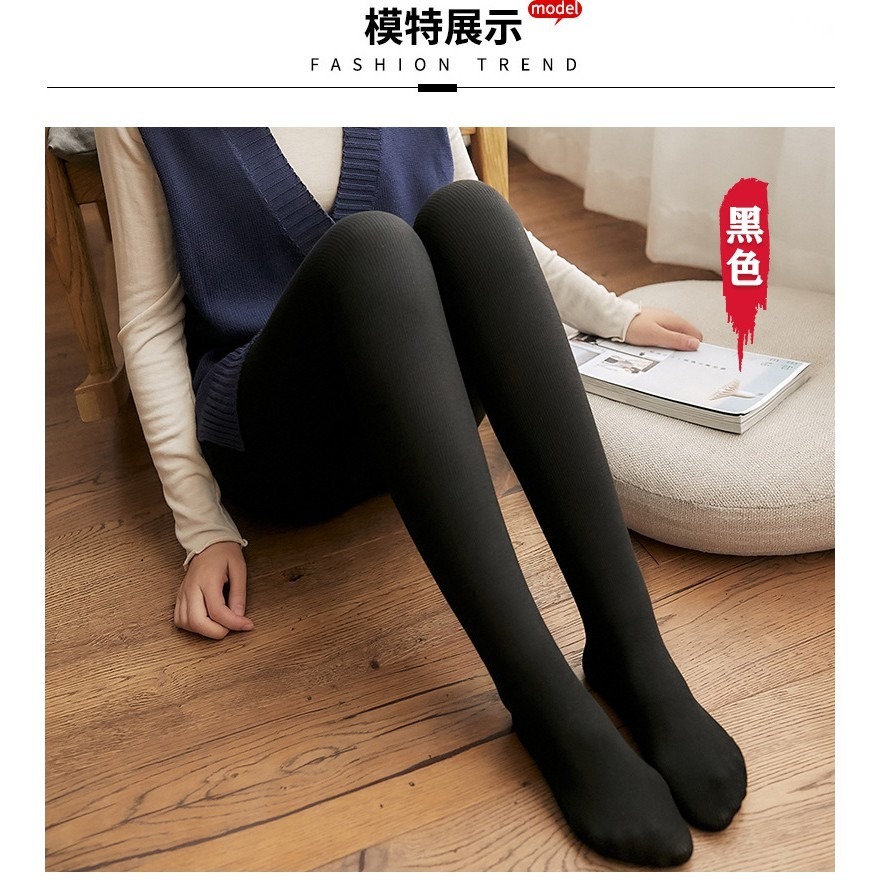 【 JDUDS】韓國熱賣 直條紋加絨保暖褲 加絨褲 條紋褲 條紋長褲 長褲 棉質內搭褲 內搭褲 打底褲-細節圖2