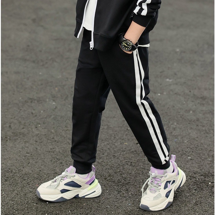 【JDUDS】 兒童春夏條紋冰絲九分休閒褲防蚊褲 男童長褲 女童長褲 涼感運動褲 束口九分-細節圖5