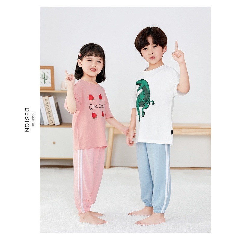 【JDUDS】 兒童春夏條紋冰絲九分休閒褲防蚊褲 男童長褲 女童長褲 涼感運動褲 束口九分-細節圖7