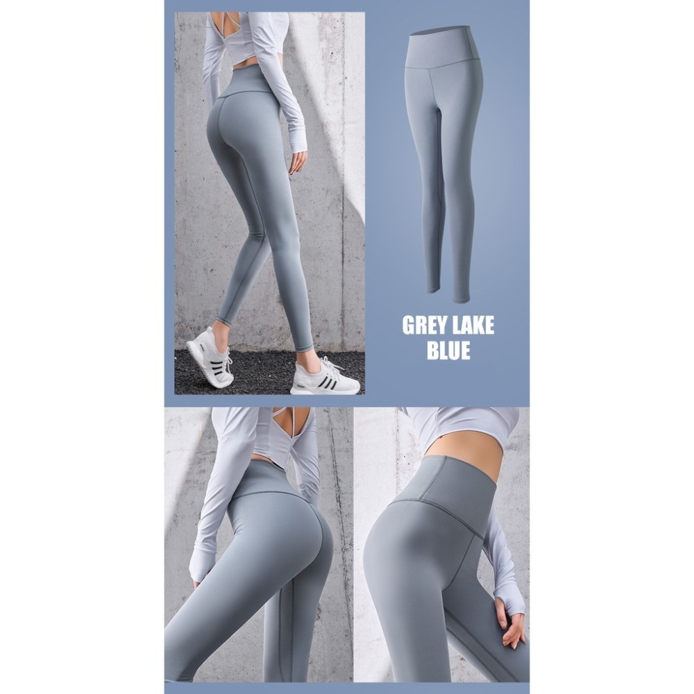 【JDUDS】韓國蜜桃臀瑜伽褲 高腰裸感修身雙面磨毛彈力翹臀高腰緊身打底健身褲 訓練緊身褲-細節圖3