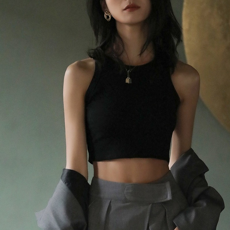 【JDUDS】美式小性感削肩螺紋彈力包邊背心 背心 無袖背心 短版背心 運動休閑背心 工裝背心 挖背背心-規格圖9