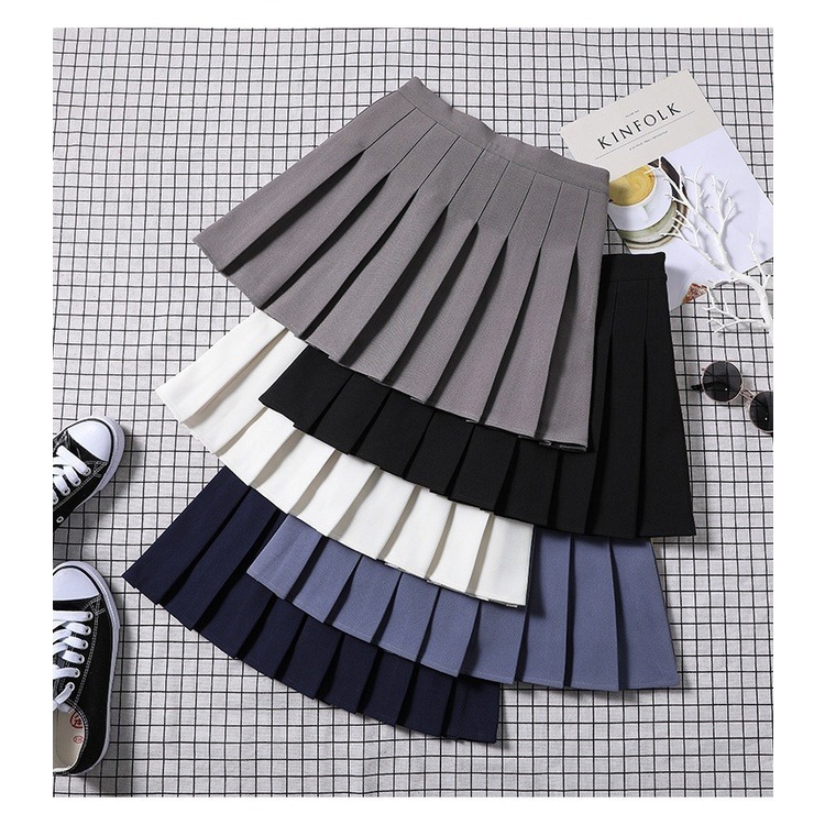 【JDUDS】高腰顯瘦百褶裙 修身短裙 顯腿長半身裙 學院風減齡 女夏A字裙 傘裙 jk制服 經典百搭 少女百摺裙-細節圖3