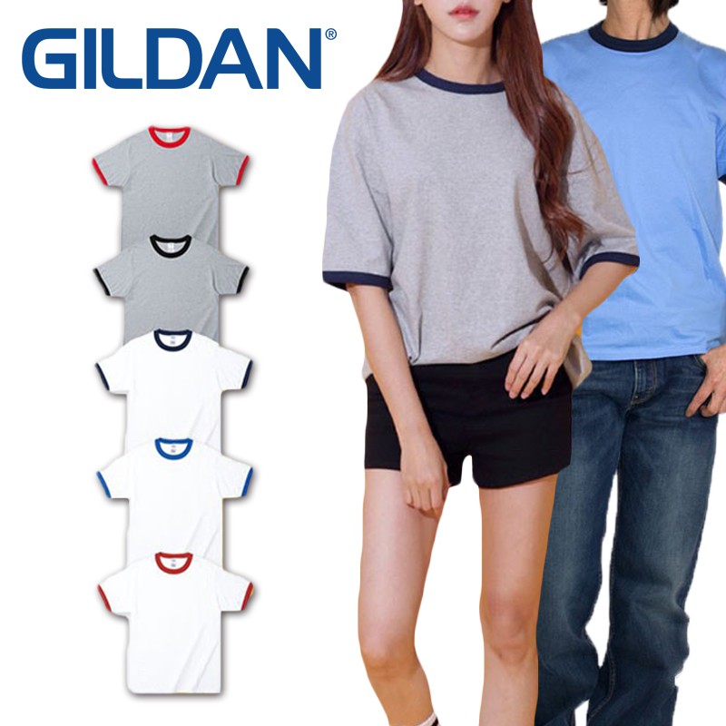 【GILDAN】GILDAN 76600寬鬆衣服 短袖衣服 滾邊T恤 短T 素T 撞色T 情侶 附發票