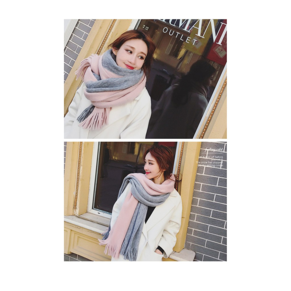 《JDUDS》冬季嚴選 雙色圍巾 時尚亮麗熱銷韓國 五色任選-細節圖6