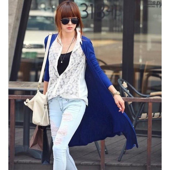 【JDUDS】莫代爾 中長版 / 長版 百搭罩衫 薄外套 - 五色任選-細節圖2