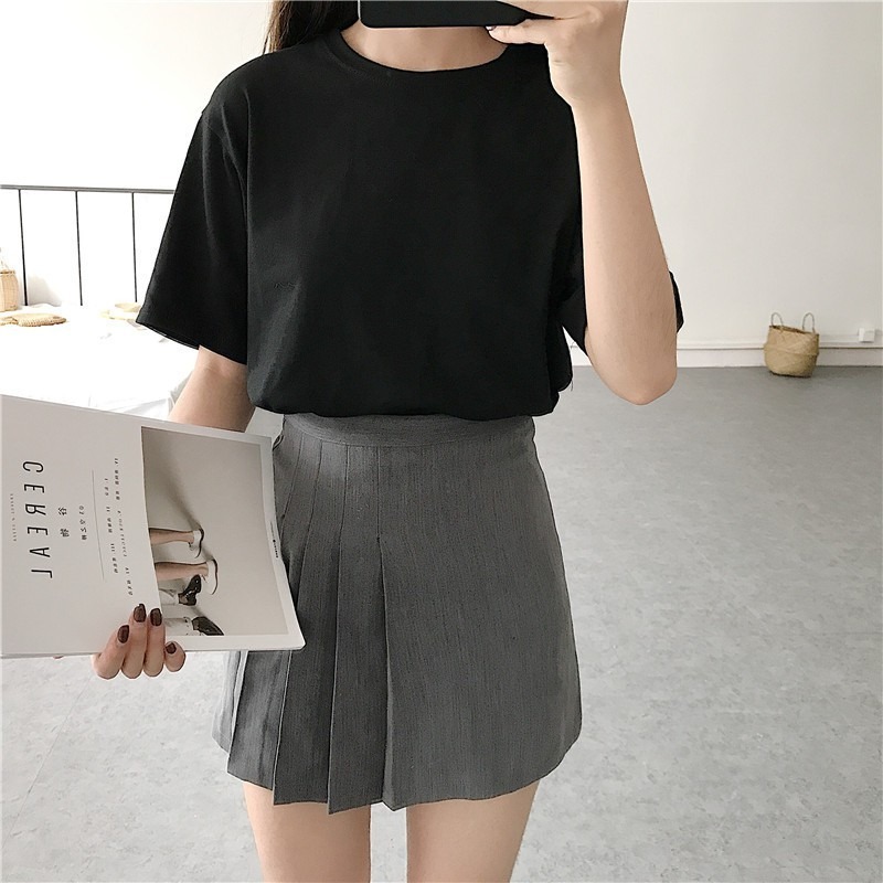 【JDUDS】韓版 百搭 寬鬆 純色 棉質 圓領 素色 短袖T 正韓-細節圖7