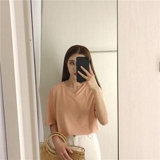 【JDUDS】韓版 百搭 寬鬆 純色 棉質 圓領 素色 短袖T 正韓-規格圖9