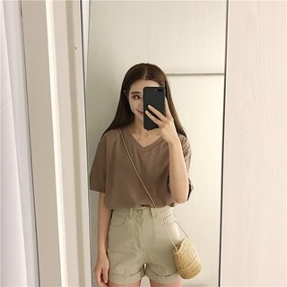 【JDUDS】韓版 百搭 寬鬆 純色 棉質 圓領 素色 短袖T 正韓-規格圖9