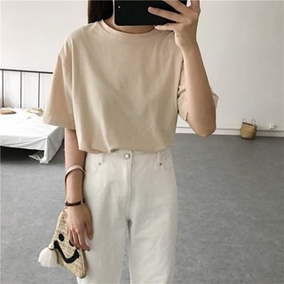 【JDUDS】韓版 百搭 寬鬆 純色 棉質 圓領 素色 短袖T 正韓-規格圖9