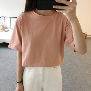 【JDUDS】韓版 百搭 寬鬆 純色 棉質 圓領 素色 短袖T 正韓-規格圖9