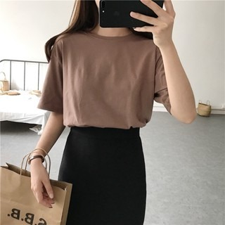 【JDUDS】韓版 百搭 寬鬆 純色 棉質 圓領 素色 短袖T 正韓-規格圖9