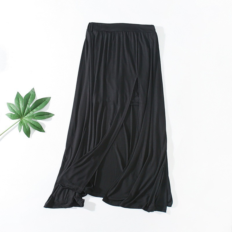 【JDUDS】性感歐美純色開叉高腰長裙 莫代爾長裙 褲裙 傘裙 A字裙-規格圖8