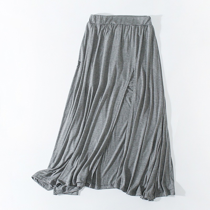 【JDUDS】性感歐美純色開叉高腰長裙 莫代爾長裙 褲裙 傘裙 A字裙-規格圖8