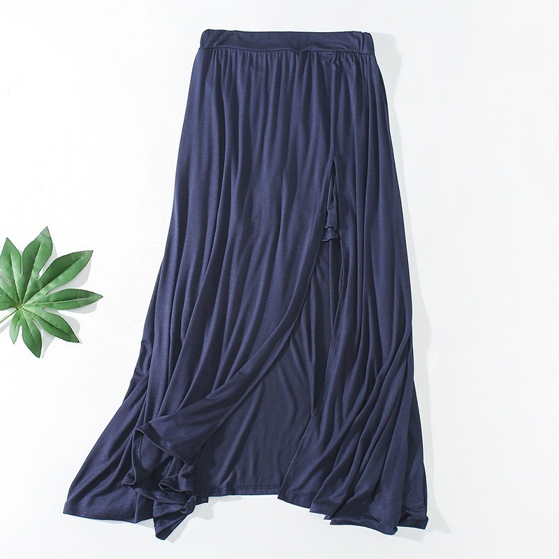 【JDUDS】性感歐美純色開叉高腰長裙 莫代爾長裙 褲裙 傘裙 A字裙-規格圖8