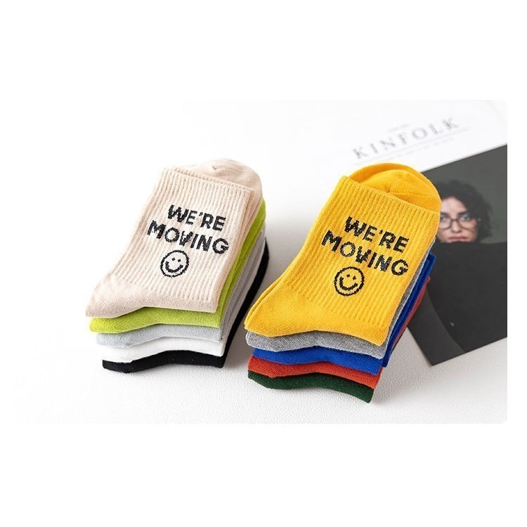 【JDUDS】BFF  萊卡彈性纖維 滿版表情長襪 笑臉長襪 女生襪子 中筒襪 棉質 吸濕 排汗 襪子-細節圖2