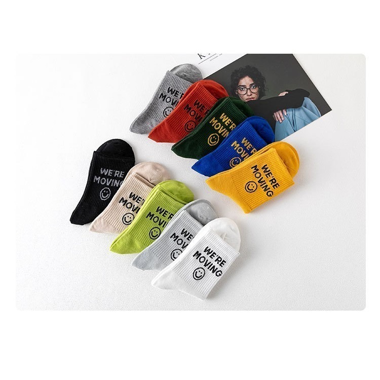 【JDUDS】BFF  萊卡彈性纖維 滿版表情長襪 笑臉長襪 女生襪子 中筒襪 棉質 吸濕 排汗 襪子-細節圖7