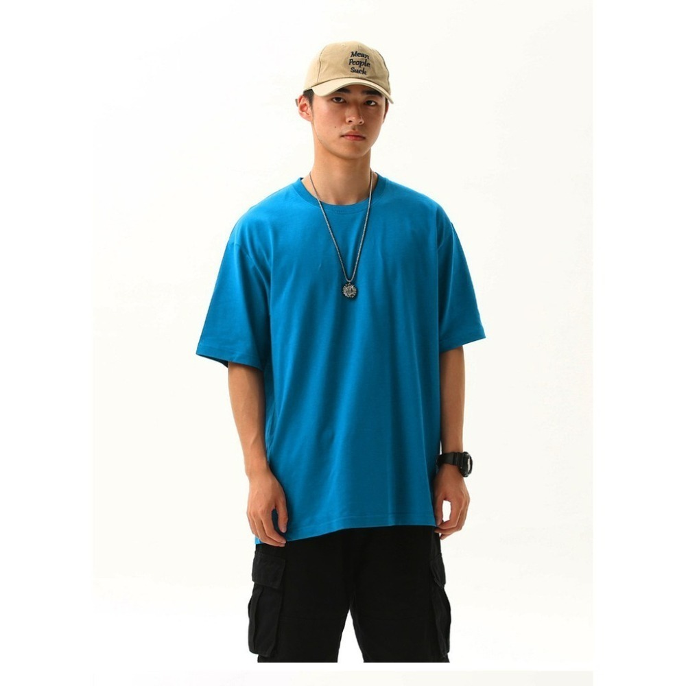 【JDUDS】6.1oz高磅數17支棉  寬版落肩 五分袖T恤 寬鬆T恤 T恤 短T 素T 落肩 五分袖-細節圖5