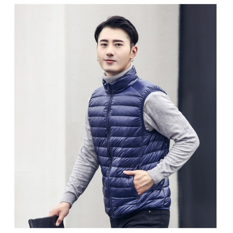【限時購】JDUDS輕量羽絨背心外套 背心 外套 羽絨 立領 防風外套 背心 馬甲 百搭 素面 大尺碼-細節圖5