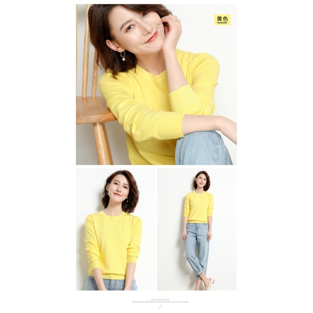 【JDUDS】大尺碼打底針織衫 毛衣女秋冬外穿寬鬆套頭線衣百搭打底針織衫-細節圖5