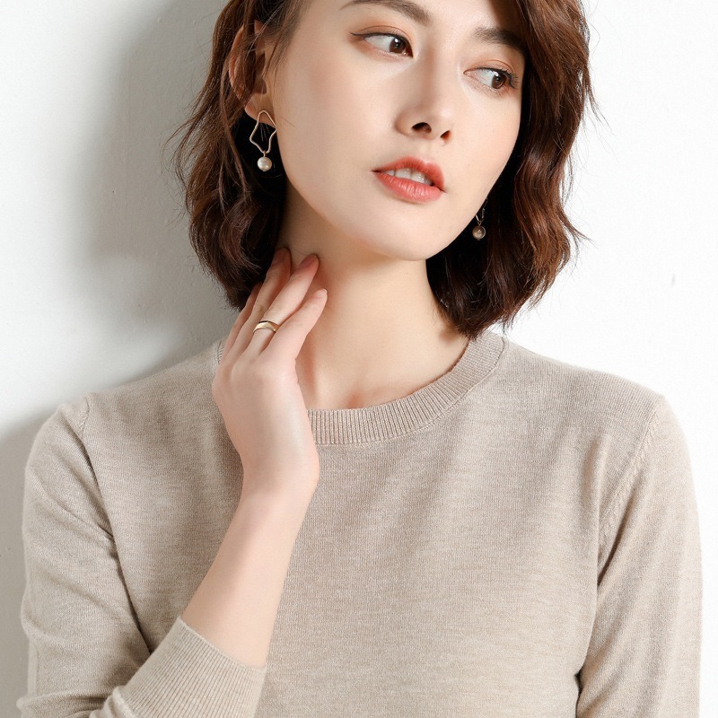 【JDUDS】大尺碼打底針織衫 毛衣女秋冬外穿寬鬆套頭線衣百搭打底針織衫-規格圖9