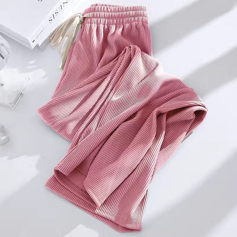 【JDUDS】高腰抽繩條紋 直筒括腿褲 溜灣褲 高腰寬鬆重感休閒長褲-細節圖9