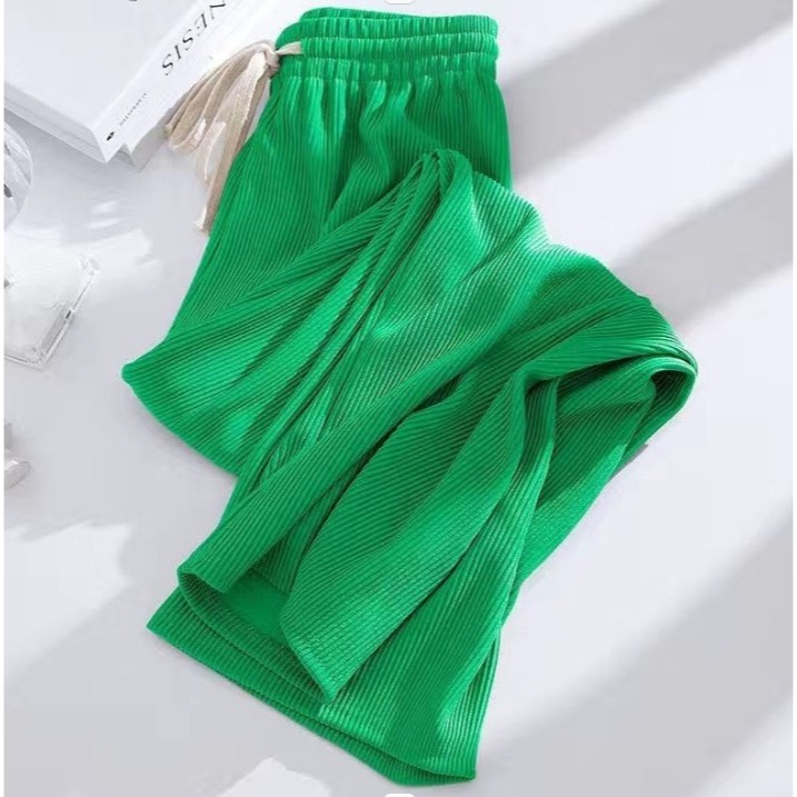 【JDUDS】高腰抽繩條紋 直筒括腿褲 溜灣褲 高腰寬鬆重感休閒長褲-規格圖9