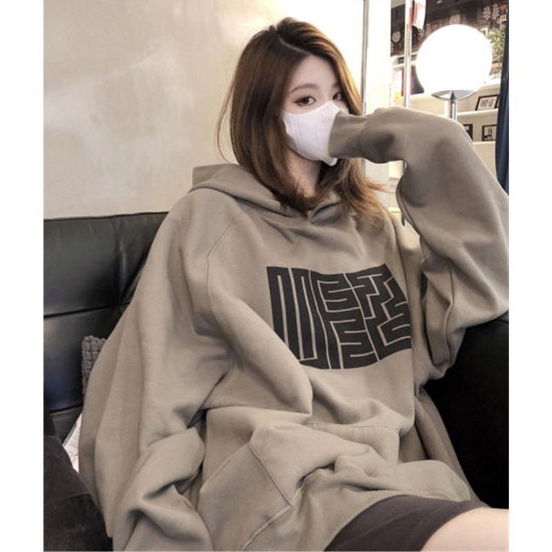 【JDUDS】港風加絨加厚連帽T男女秋冬季簡約字母潮流連帽加厚T 簡約 寬鬆 大學T 帽T-細節圖2