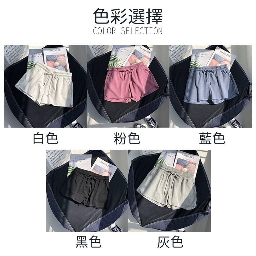 【JDUDS】高腰鬆束腰運動短褲女瑜伽寬褲寬鬆休閑家居睡褲沙灘褲夏 高腰短褲 闊腿褲 下著 居家褲 沙灘褲-細節圖9