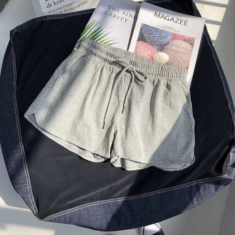 【JDUDS】高腰鬆束腰運動短褲女瑜伽寬褲寬鬆休閑家居睡褲沙灘褲夏 高腰短褲 闊腿褲 下著 居家褲 沙灘褲-規格圖9