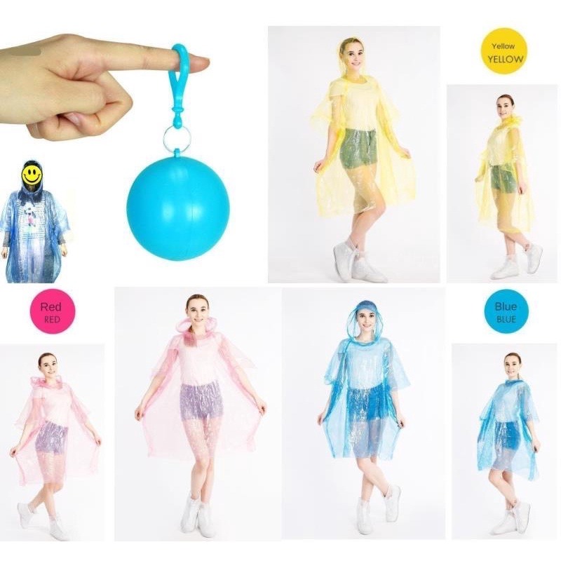 【JDUDS】球型雨衣 便攜雨衣球 雨衣球 無袖雨衣 輕便雨衣 便攜式塑料雨衣球 一次性雨衣 便利雨衣-細節圖3