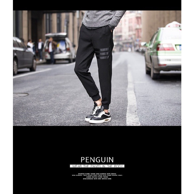 【JDUDS】韓版休閒長褲 寬鬆 束腳褲 條紋 舒適運動褲 束口縮口褲 抽繩 哈倫褲 附發票-細節圖2