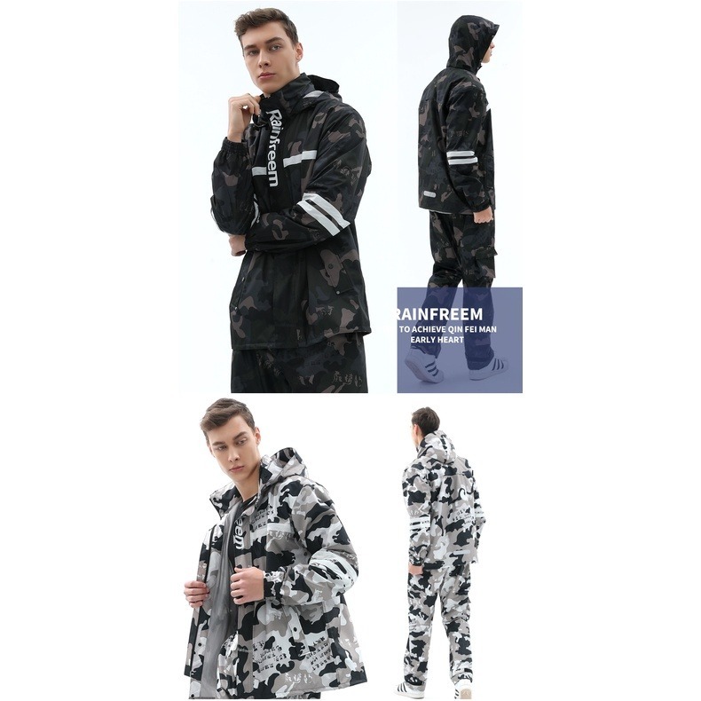 【JDUDS】雙層潮流雨衣 兩件式雨衣 情侶雨衣 雨具 機車雨衣 機車雨衣二件式 加厚反光 摩托車雨衣 【JDUDS】-細節圖7