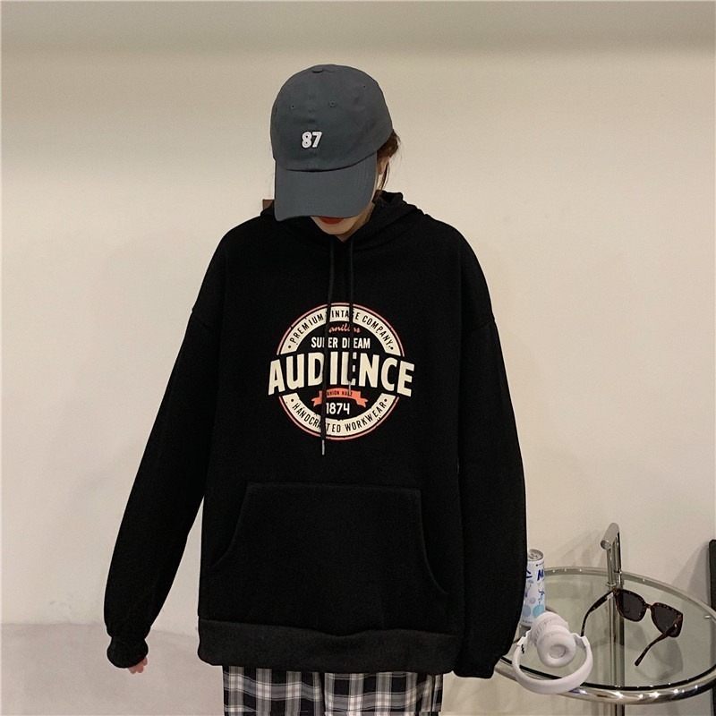 【JDUDS】韓版寬鬆慵懶風內刷毛長袖上衣 連衣裙 大學T 大女裝 衣服 寬鬆上衣 顯瘦上衣 帽T-細節圖2