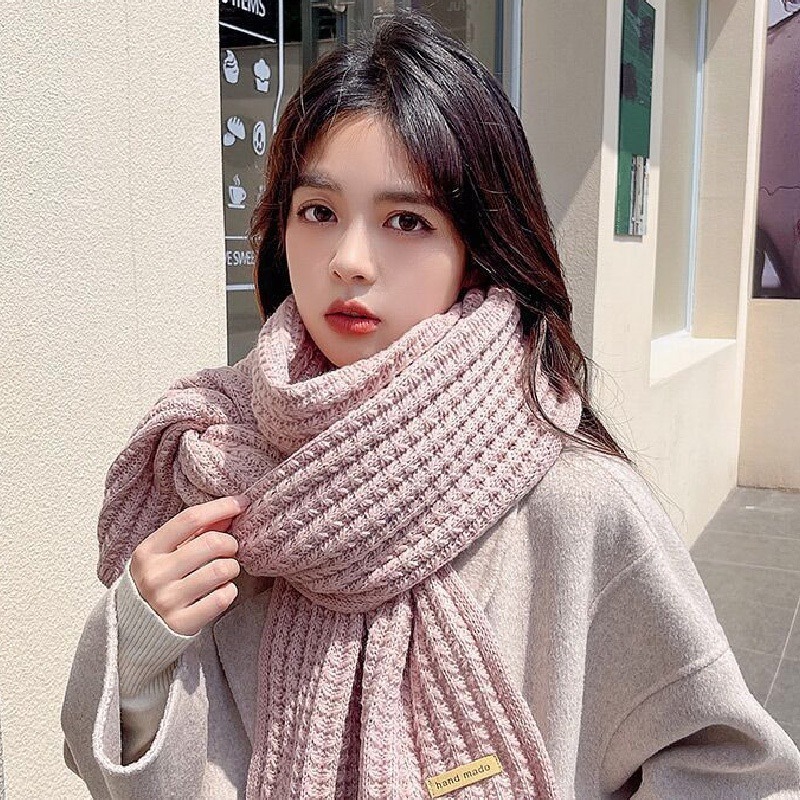 【JDUDS】冬季新款男女情侶百搭純色針織圍巾 加厚款加長針織圍巾 情侶圍巾-細節圖7