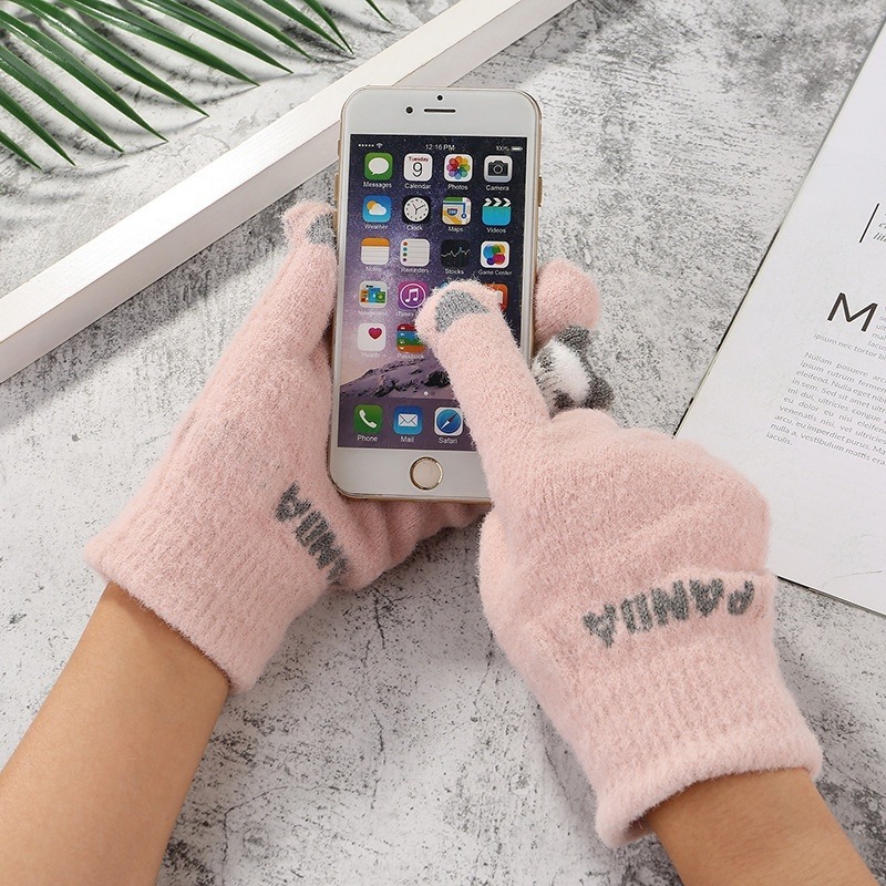 【JDUDS】冬季女生新款毛絨手套 騎車手套 可愛俏皮禦寒觸屏保暖手套-細節圖2