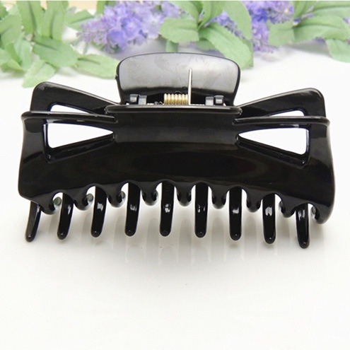 【JDUDS】黑色大鯊魚夾 磨砂方形透明小麥長方形縷空韓劇大鯊魚夾 洗澡洗臉化妝大抓夾 台灣快速現貨出貨-細節圖2