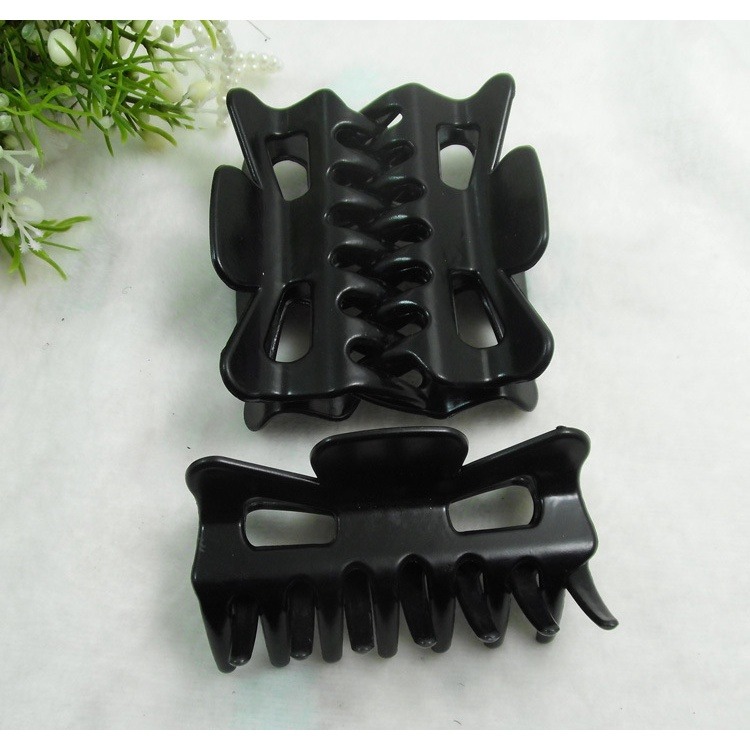 【JDUDS】黑色大鯊魚夾 磨砂方形透明小麥長方形縷空韓劇大鯊魚夾 洗澡洗臉化妝大抓夾 台灣快速現貨出貨-細節圖4