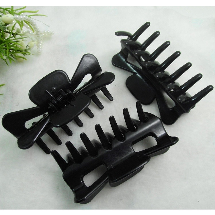 【JDUDS】黑色大鯊魚夾 磨砂方形透明小麥長方形縷空韓劇大鯊魚夾 洗澡洗臉化妝大抓夾 台灣快速現貨出貨-細節圖5