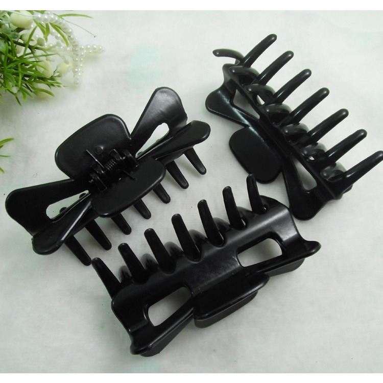 【JDUDS】黑色大鯊魚夾 磨砂方形透明小麥長方形縷空韓劇大鯊魚夾 洗澡洗臉化妝大抓夾 台灣快速現貨出貨-細節圖6