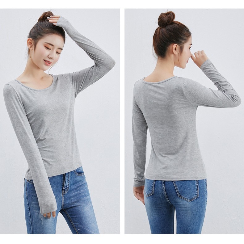 【JDUDS】莫代爾打底衫 長袖T恤 莫代爾 舒適材質 打底衫 高彈力 六色可選-細節圖6