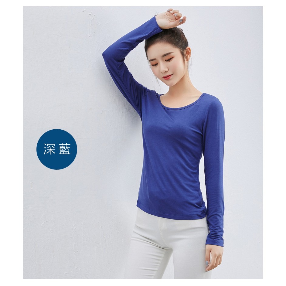 【JDUDS】莫代爾打底衫 長袖T恤 莫代爾 舒適材質 打底衫 高彈力 六色可選-細節圖7