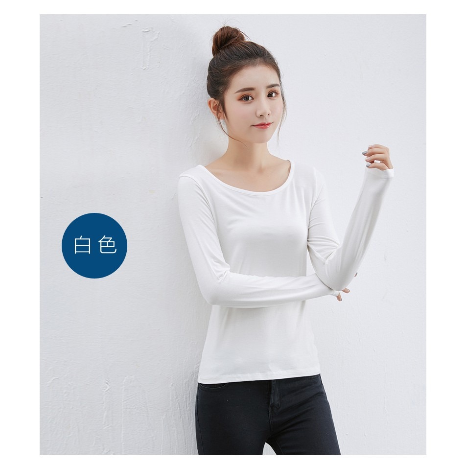 【JDUDS】莫代爾打底衫 長袖T恤 莫代爾 舒適材質 打底衫 高彈力 六色可選-細節圖8