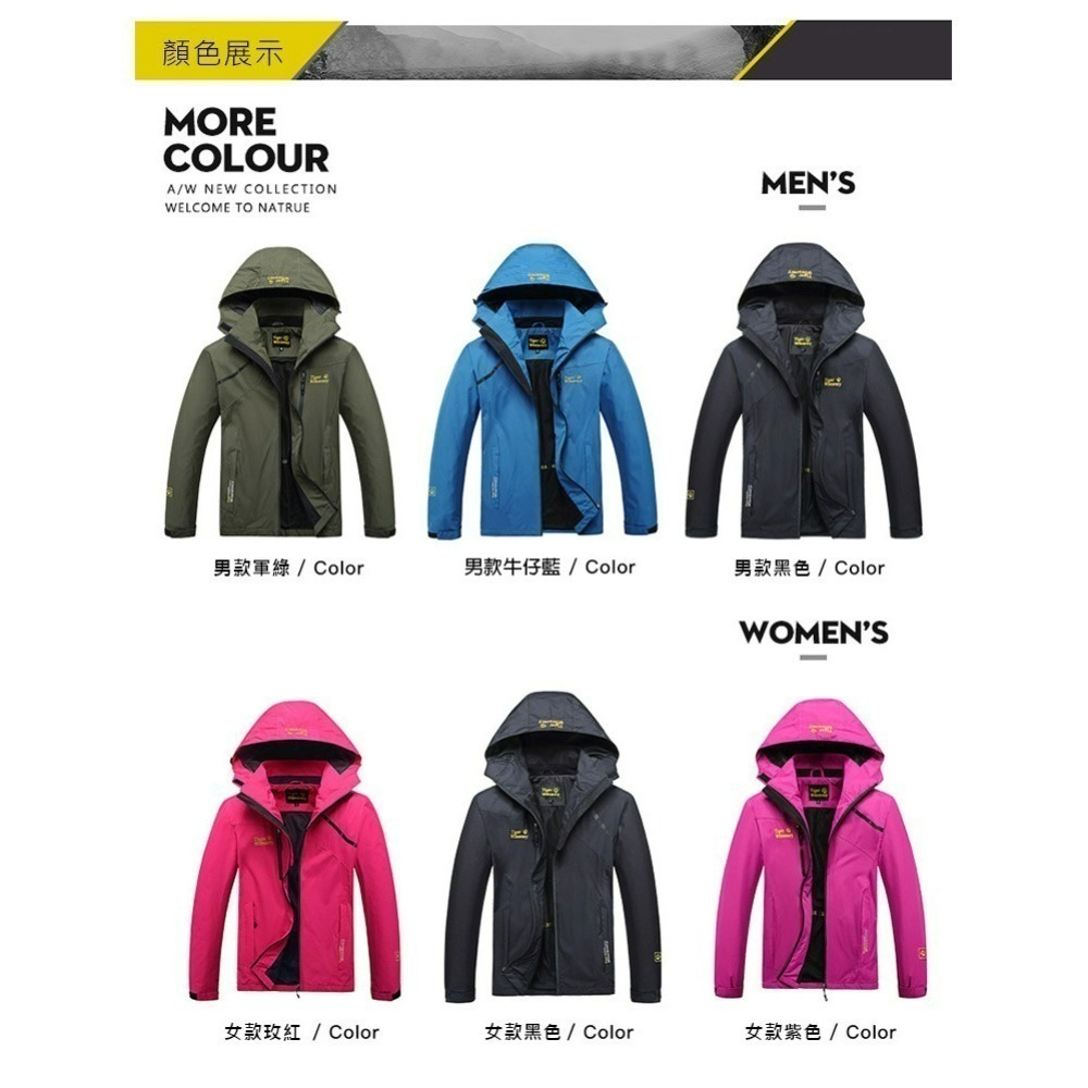 【JDUDS】衝鋒外套 男女防風防水衝鋒連帽外套 - 多色可選-細節圖3