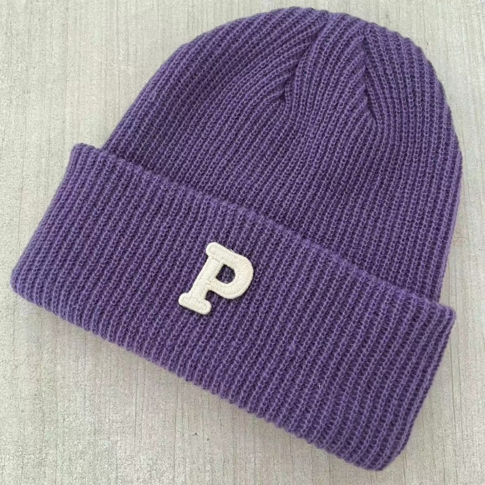 【JDUDS】秋冬韓版P字刺繡針織毛帽 時尚保暖百搭 情侶毛帽  冷帽 男女毛帽-規格圖9
